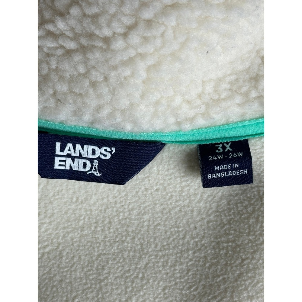 Lands End Women's Off White Heavy Fleece Full Zip Jacket sz 3X (15598) - Picture 8 of 10